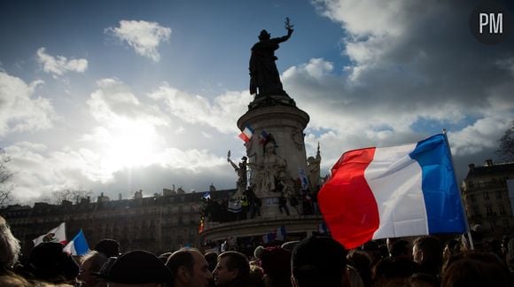 Place de la République, hier.