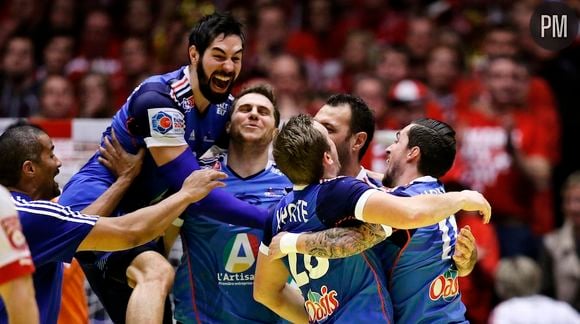 L'équipe de France de handball après sa victoire de l'Euro en 2014