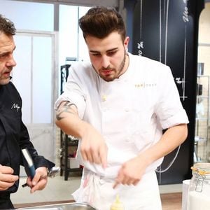 Michel Sarran et Kevin dans "Top Chef" 2015