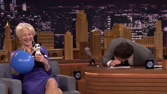 Helen Mirren hilare sous hélium face à Jimmy Fallon