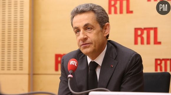 Nicolas Sarkozy, dans les studios de RTL.