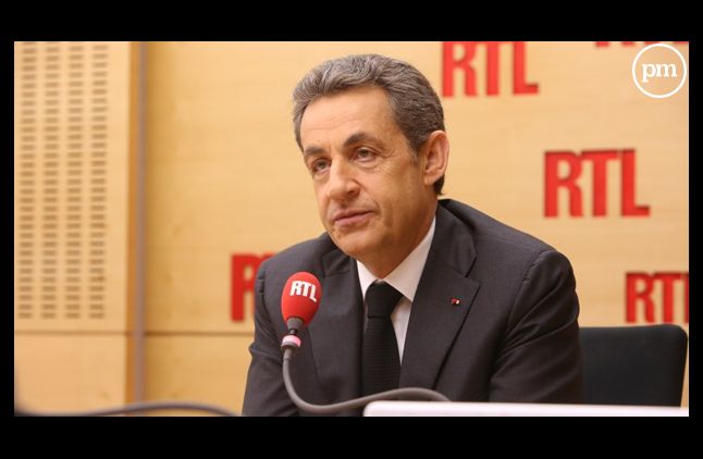 Nicolas Sarkozy, dans les studios de RTL.