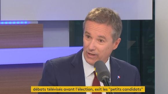 Débat à cinq : Nicolas Dupont-Aignan menace d'attaquer TF1 en référé judiciaire