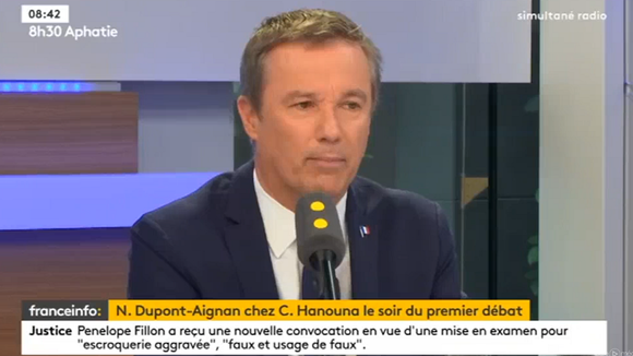 Nicolas Dupont-Aignan sur franceinfo.