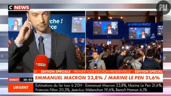 Estimations à 20h de CNews (Capture)