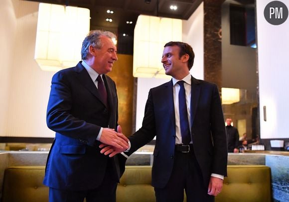 Emmanuel Macron et François Bayrou, après leur accord.