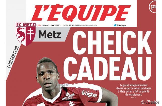 La Une de "L'Equipe" pour le FC Metz.