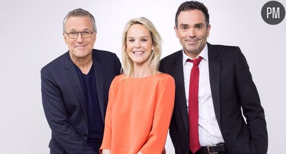 Laurent Ruquier entouré de Vanessa Burggraf et Yann Moix