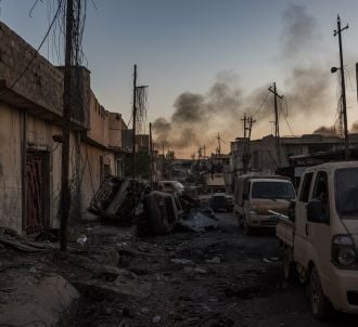 Conflit entre les Kurdes et Daesh à Mossoul.