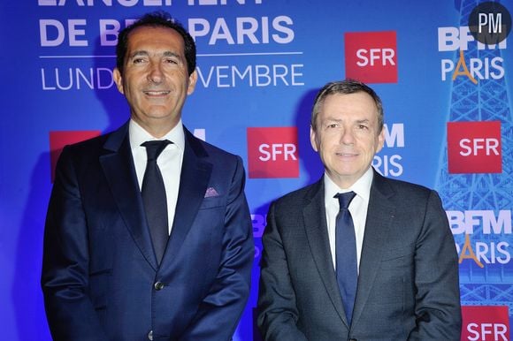 Patrick Drahi et Alain Weill, patrons du groupe NextRadioTV.