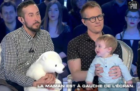 Trystan Reese, son compagnon et leur enfant