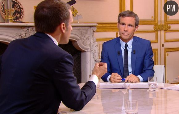 David Pujadas face à Emmanuel Macron en octobre dernier