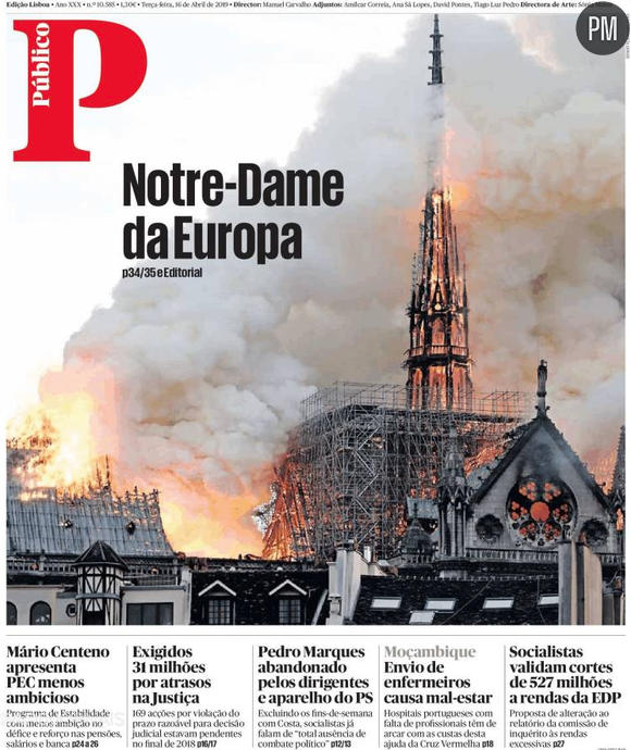 Les Unes de la presse internationale du mardi 16 avril 2019