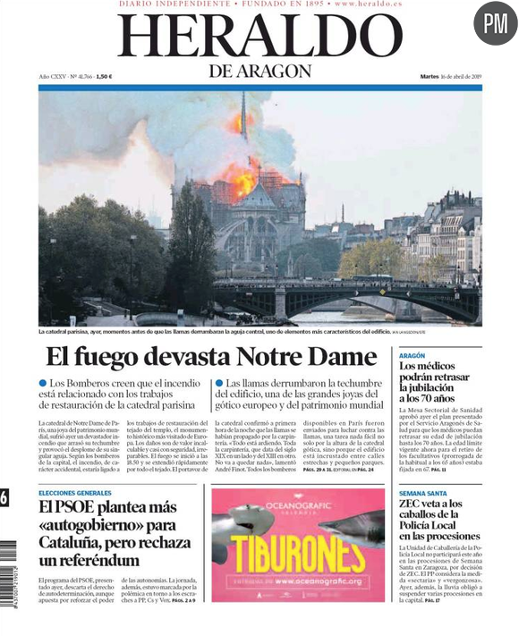 Les Unes de la presse internationale du mardi 16 avril 2019