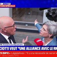 "Honte à vous !" : En direct sur BFMTV, Sandrine Rousseau prend à partie Éric Ciotti devant le siège des Républicains après son appel à une alliance avec le RN