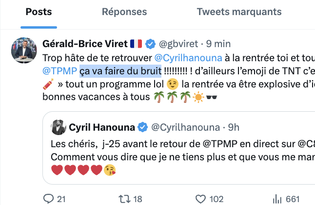 Le premier post de Gérald-Brice Viret, depuis supprimé du réseau social X