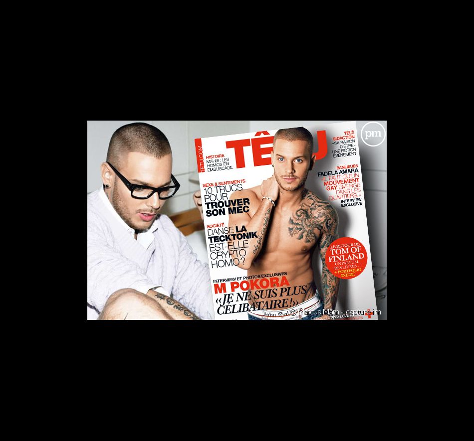 M. Pokora pose pour le magazine gay Têtu.