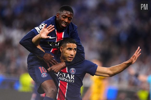 Achraf Hakimi et Ousmane Dembele lors de la finale de la Ligue des Champions 2025