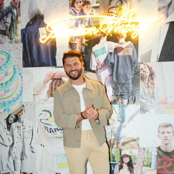 Exclusif - Christophe Beaugrand lors de la soirée des 20 ans de la marque American Vintage à Paris le 29 avril 2025.

© Anne-Sophie Guebey / Bestimage