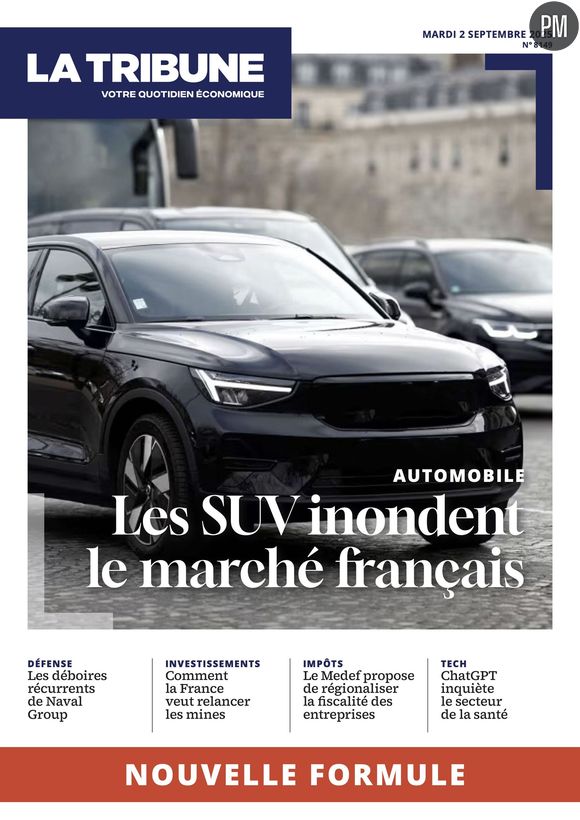 La première "une" de la "La Tribune" nouvelle formule.