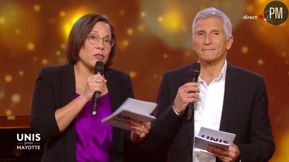 Nagui et Karine Baste présentent "Unis pour Mayotte" le mardi 17 décembre 2024 en direct sur France 2.