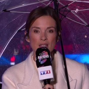 Isabelle Ithurburu lors de l'avant match France/Fidji sur TF1.