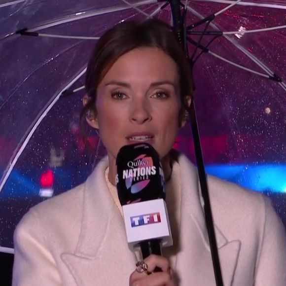 Isabelle Ithurburu lors de l'avant match France/Fidji sur TF1.