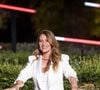 Elsa Fayer sur le tournage de "Excape Island" sur TFX.