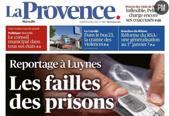 La Une de la Provence du samedi 19 octobre 2024