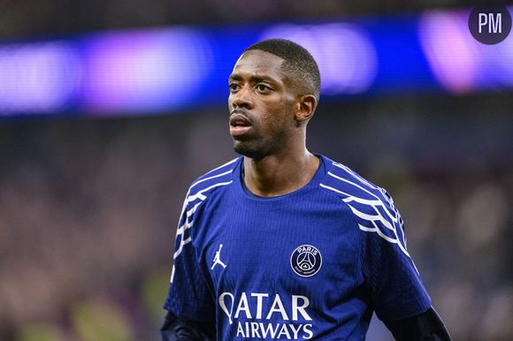 Ousmane Dembélé lors du match de quart de finale retour de Ligue Des Champions 2024-2025 (LDC) "Aston Villa - PSG (3-2)" au stade Villa Park
