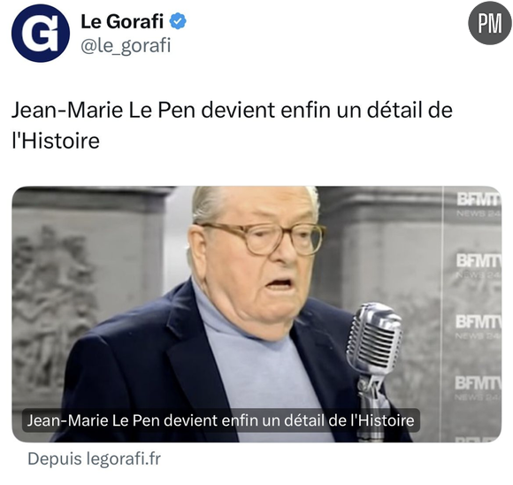 L'article du "Gorafi" sur le décès de Jean-Marie Le Pen était prêt depuis plusieurs années.