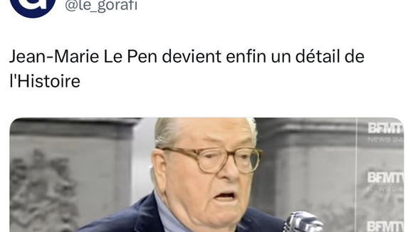 "Jean-Marie Le Pen devient enfin un détail de l'histoire" : "Le Gorafi" s'explique sur le titre de son article annonçant la mort du cofondateur du Front national