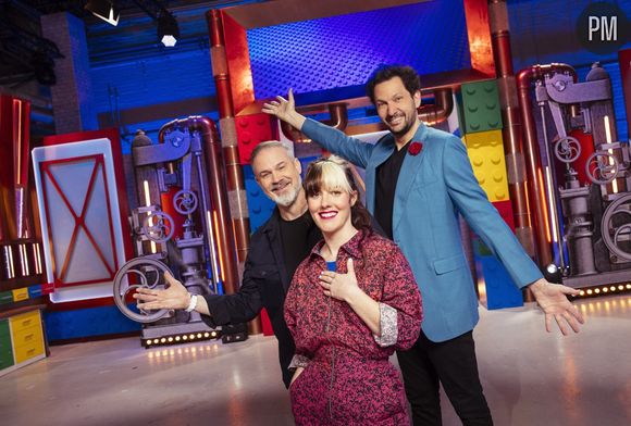 Eric Antoine, Fuchsia d'Enfer et Georg Schmitt sur le plateau de "Lego Masters" 2025.