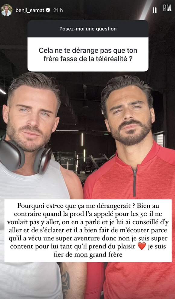 Benjamin Samat se confie sur la présence de son frère Jérémy dans Les Cinquante.