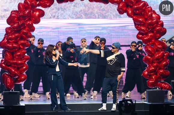 Sofia Essaïdi et Michaël Youn dans "La ballade des Enfoirés", le concert 2026 aux profits des Restos du coeur.