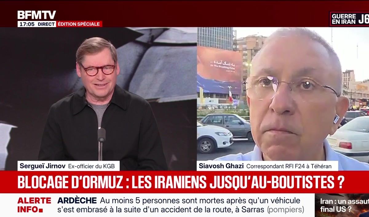 "Ne faîtes pas d'affirmations mensongères" : Grosse altercation entre Sergueï Jirnov et un correspondant à Téhéran sur l'antenne de BFMTV
