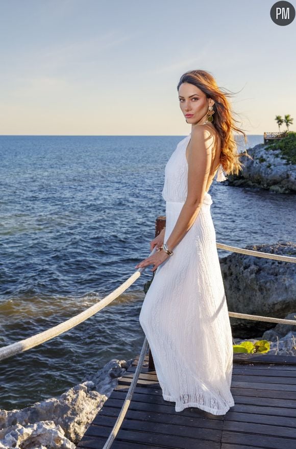 Delphine Wespiser sur le tournage de "L'île de la tentation" 2026.