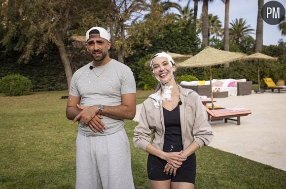 Anthony Alcaraz et Solène Fouquez sur le tournage de "Excape Island" sur TFX.