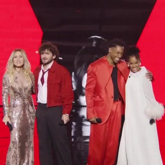 Les 4 coachs et les 4 finalistes de "The Voice" sur TF1.